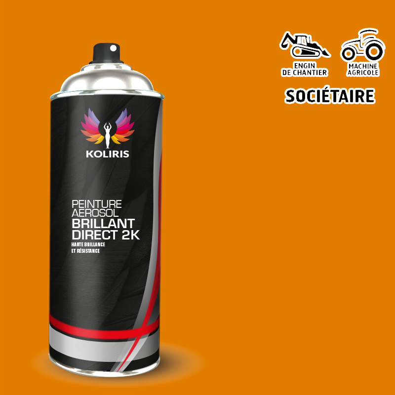 Bombe peinture industrie 2K mat Agricole et Engin de chantier 400ml